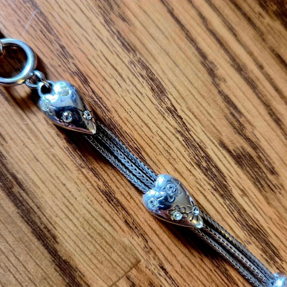 BRIGHTON "Stellar" Silver And Crystal Triple Strand Bracelet WEDDING READY! - Picture 3 of 10